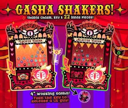 Lucifer & Alastor Gasha Shaker Charms